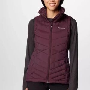 Columbia Purple Reflective Omni-Heat Zip-Up Puffer Vest Women's Small